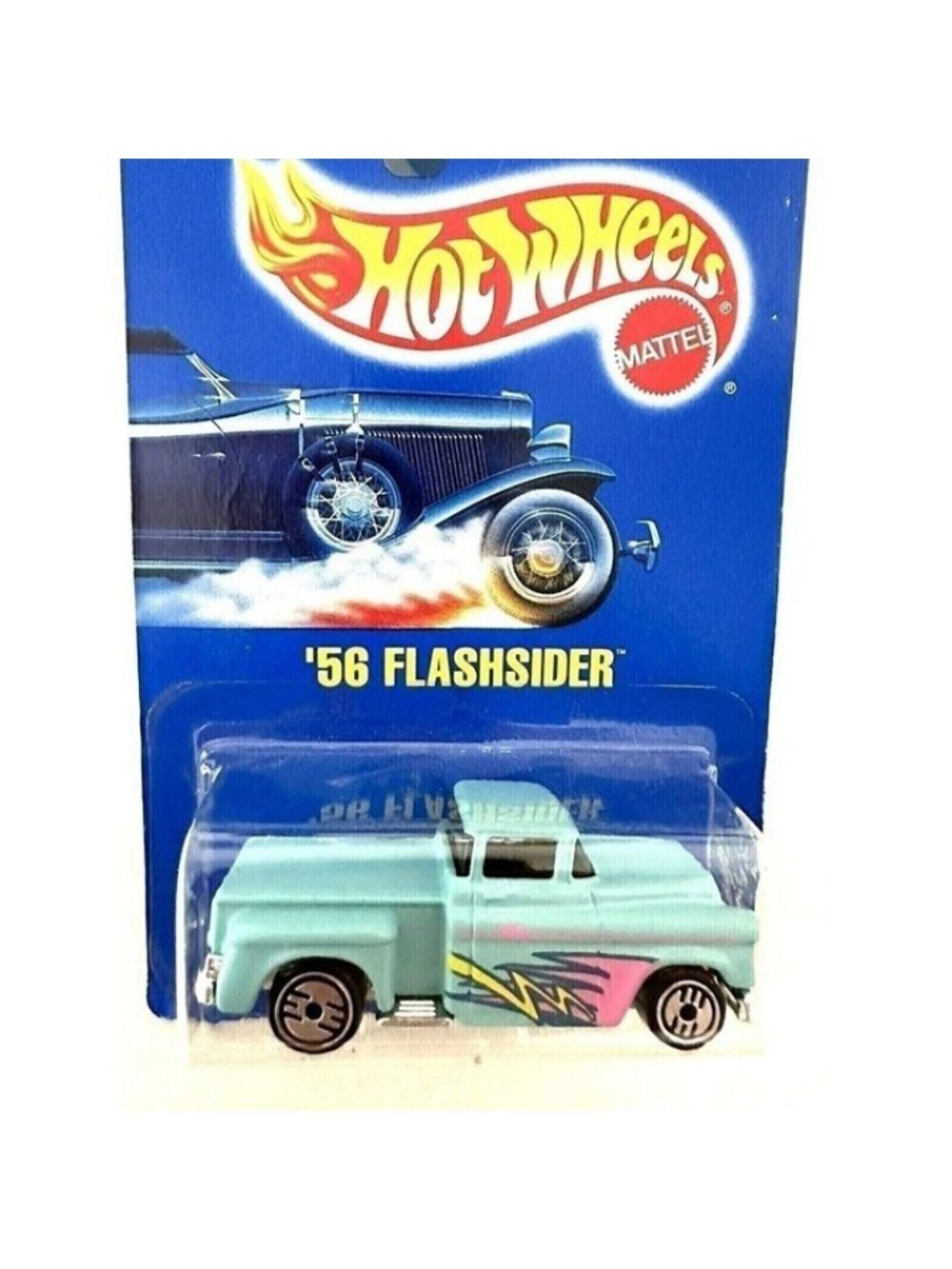Vintage Hot Wheel Die Cast 1991 '56 Flashsider Teal Pickup Truck 136 Blue 2029